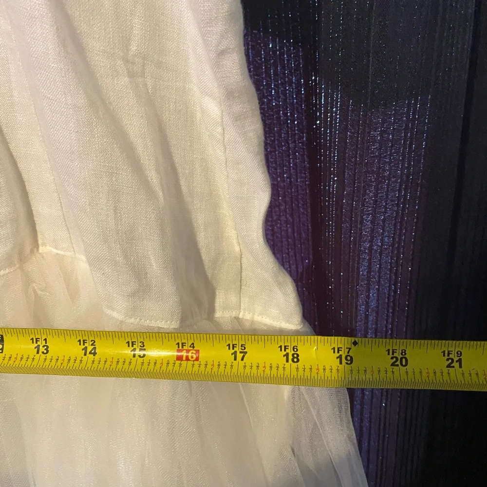 Linen-Tooling‎ Dress,Two pieces-Off White/Blk waist